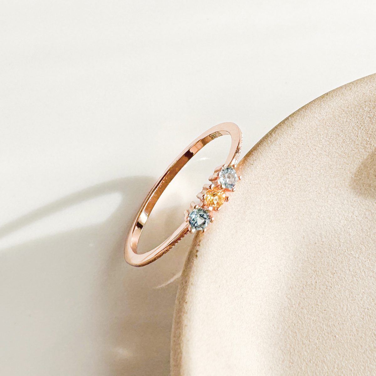 天然石│黃水晶 ‧ 托帕石│幸福輪廓尾戒 ‧ 純銀戒指