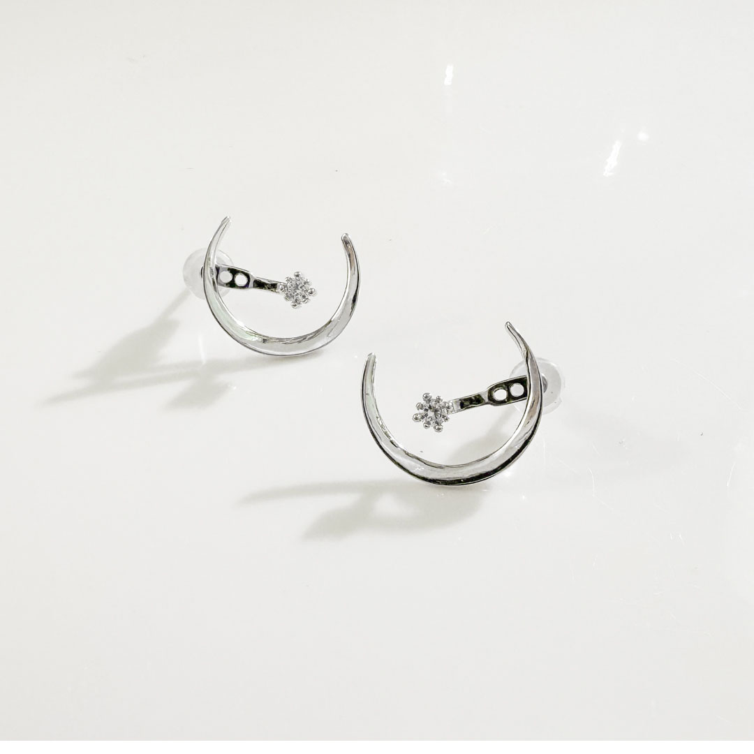 耳環　金環　①②まとめて 旋月小鑽‧ 純銀耳環| GIFT ACC. | 天然水晶．純銀飾品．點亮內在