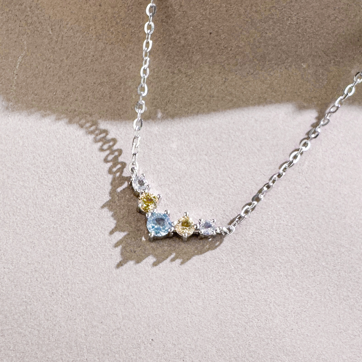 天然石│托帕石 ‧ 黃水晶 ‧ 拉長石│幸福期盼 ‧ 純銀項鍊