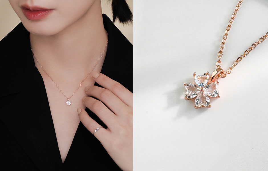 GIFT ACC. 白水晶項鍊細節