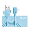 (Type-C)馬卡龍仙人掌閃充智慧1米彎頭充電線2條入