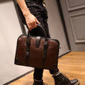 【BONum】韓版學院風瘋馬皮書包 公事包 電腦包_2