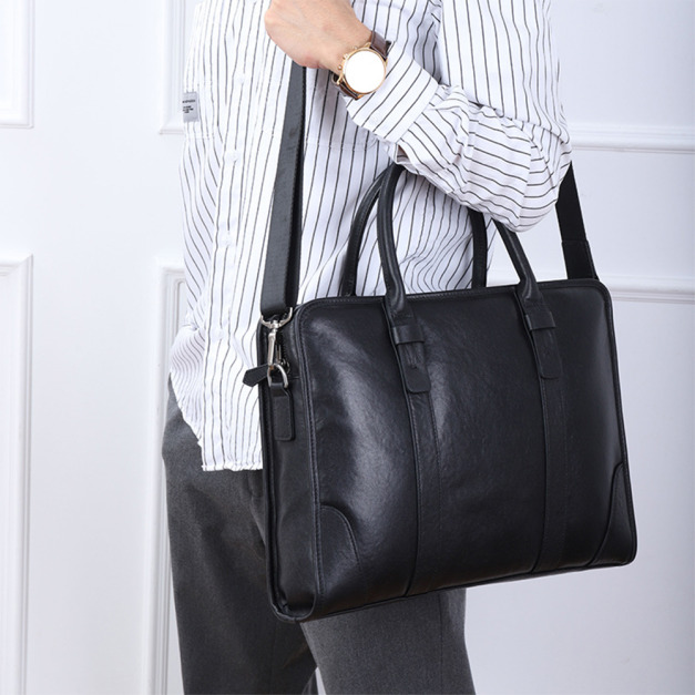 【BONum 】高階男士植鞣真皮經典商務兩用包