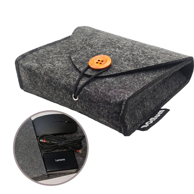 【BONum】輕量木釦毛氈防撞電源滑鼠收包 保護包