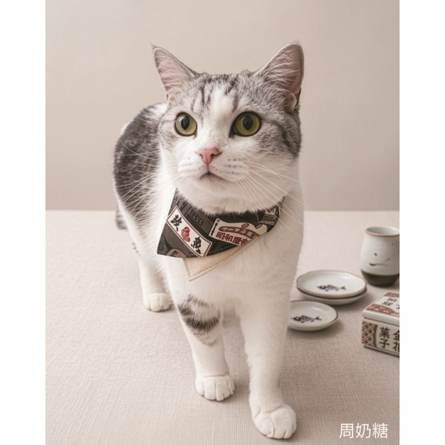 【雙色領巾】昭和(灰)