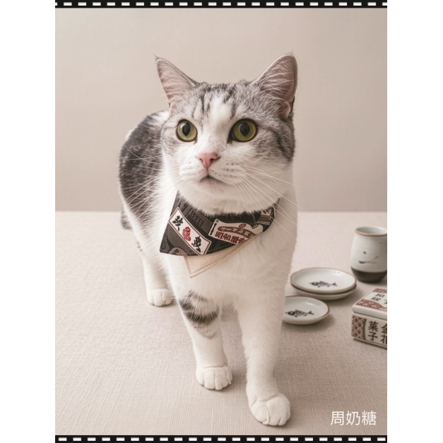 【雙色領巾】昭和(灰)