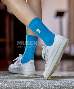 小吃刺繡襪-珍珠奶茶 Bubble Tea Socks 長襪|中筒襪|男女同款