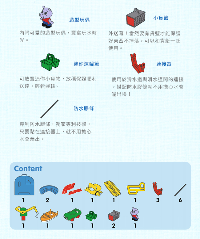 瑞典 Aquaplay - 基本入門款漂漂河水上樂園玩具-1501
