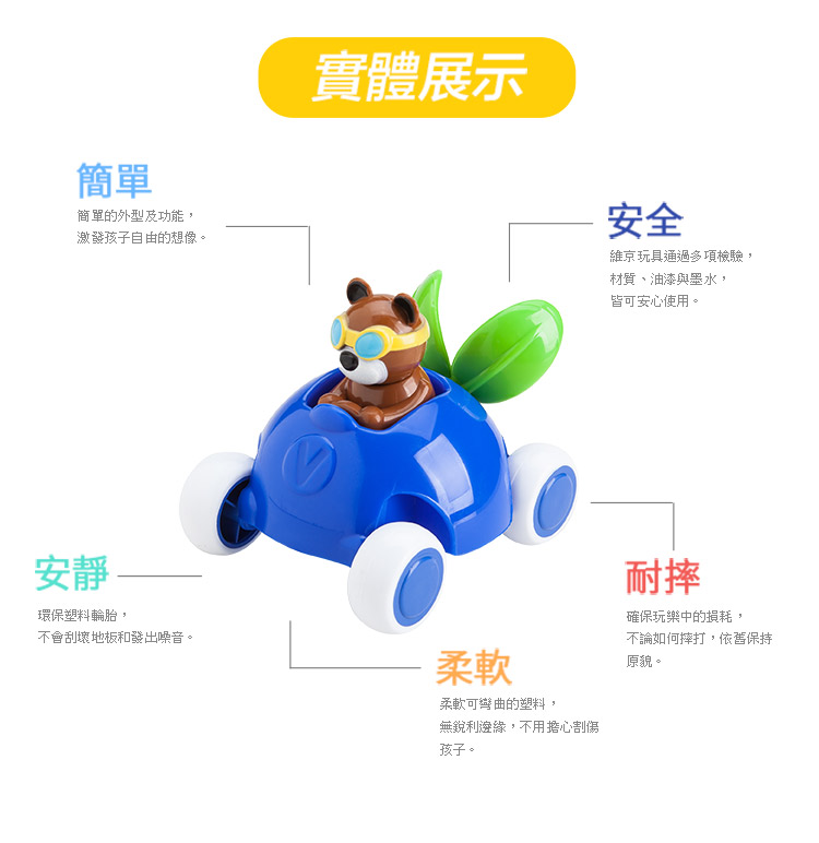 瑞典Viking toys - 動物賽車手-貝兒藍莓號-14cm