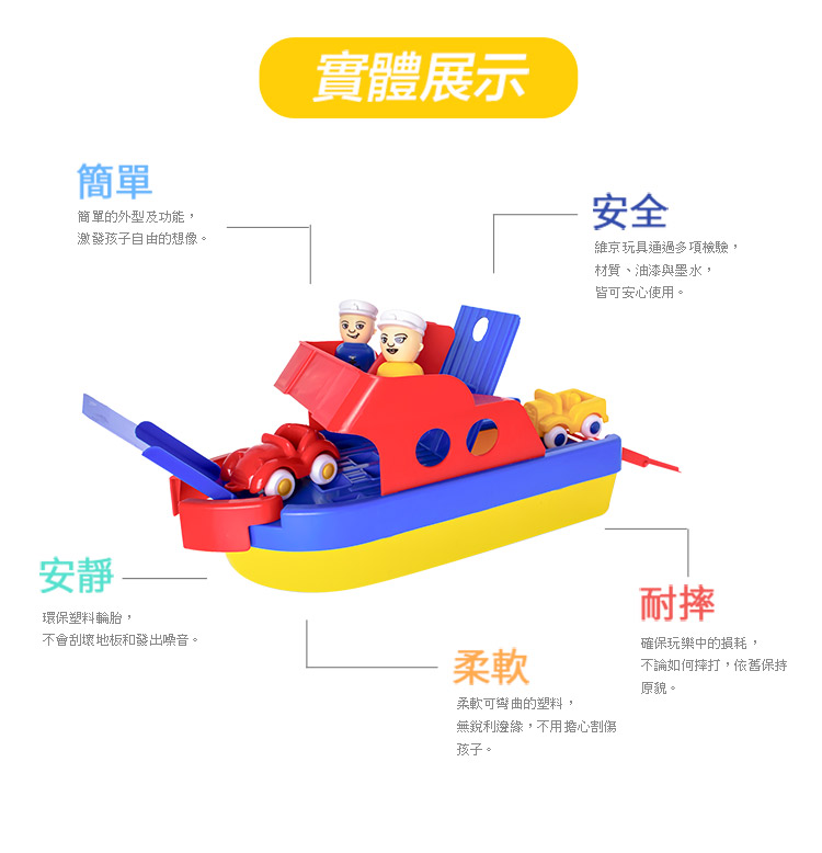 瑞典Viking toys - Jumbo 快艇停車場(含兩隻人偶與車車)-30cm