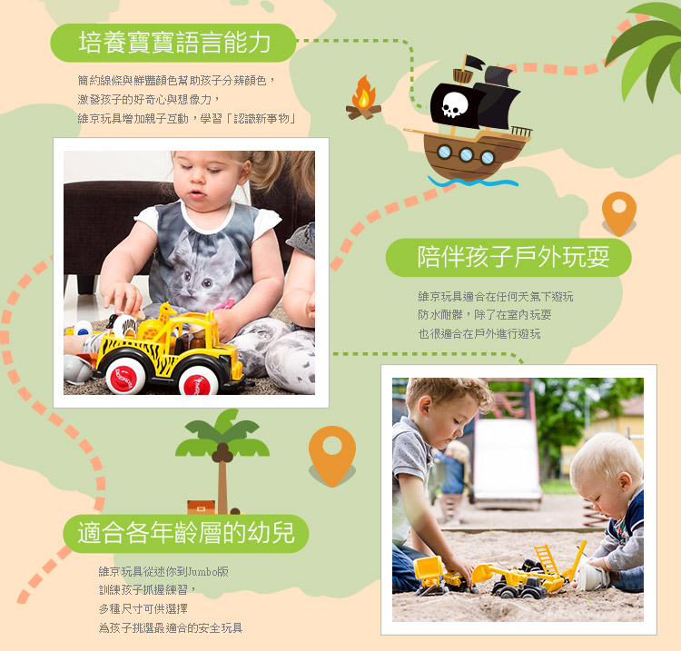 瑞典Viking toys - Jumbo 資源怪手回收車(含兩隻人偶)-28cm