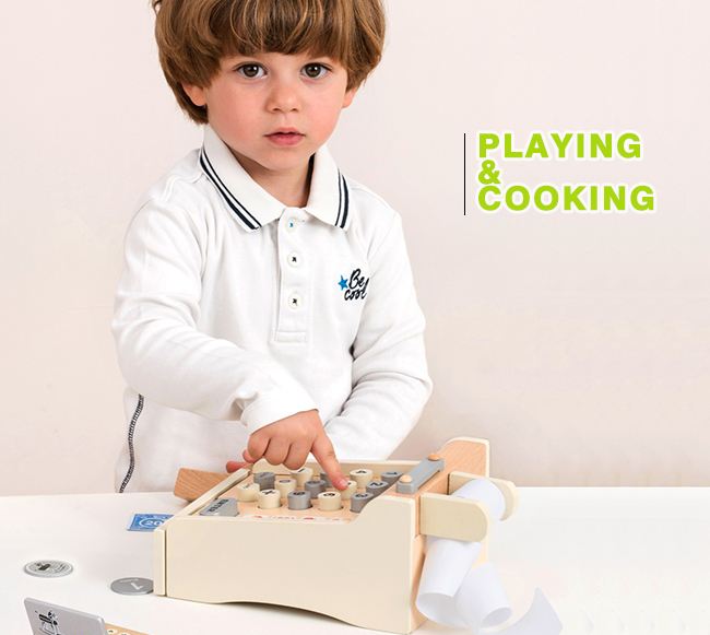 荷蘭 New Classic Toys - 木製收銀機玩具 - 珍珠白