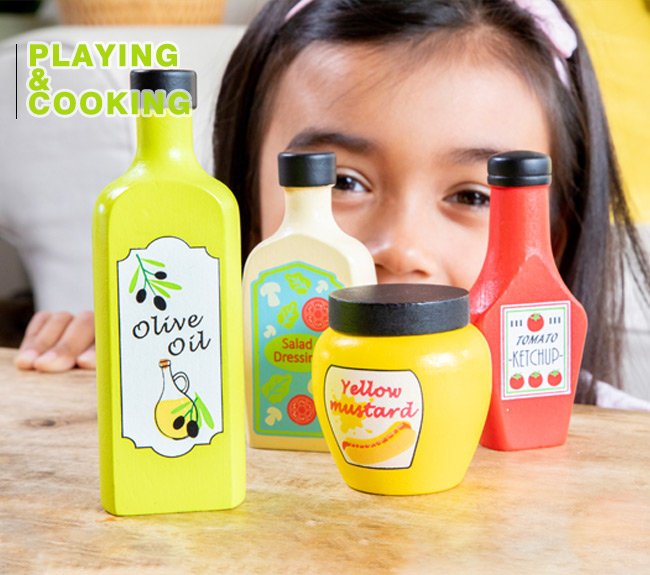 荷蘭 New Classic Toys - 木製小主廚美食調味組