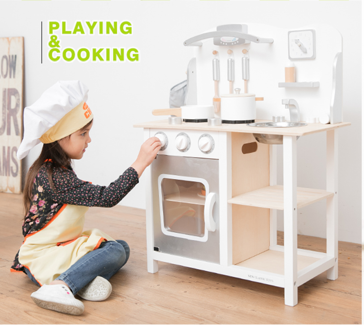 荷蘭 New Classic Toys - 陽光小主廚木製廚房玩具（含配件9件）