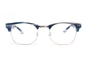 眉架鏡框│藍灰色 X 銀色│M1054C6