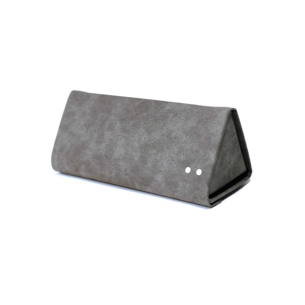 2is Bx03GmS 眼鏡盒 三角形可收納 絨皮紋 灰色
