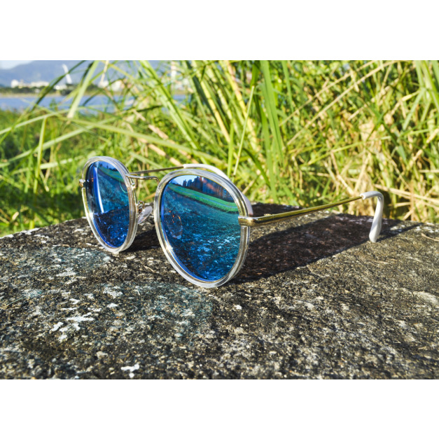 2is PittW 太陽眼鏡 偏光│復古中金款圓框│白色│抗UV400