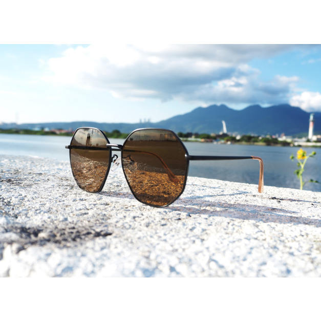 2is AdenC 太陽眼鏡│多角形框│咖啡色│抗UV400