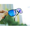 2is BradP 太陽眼鏡│亮面黑色框│藍色反光鏡片│UV400_3