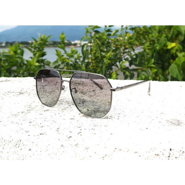 2is FayG 太陽眼鏡 偏光 多邊形飛行員框 灰色 抗UV400