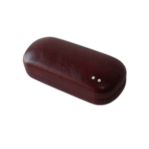 2is Bx11AmR 橢圓硬盒 仿皮紋深紅色 眼鏡盒