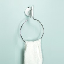 不鏽鋼 無痕強力吸盤壁掛 毛巾 擦手巾架-中