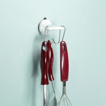 無痕強力吸盤 廚房鍋鏟掛勾架 -中(雙掛勾)