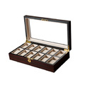 原木手錶收藏盒【12只入】胡桃紅內黑邊 (木盒04-3)