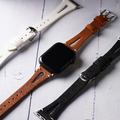 Apple watch - 鏤空真皮縮腰蘋果錶帶