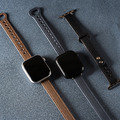 Apple watch - 車線真皮雙釘縮腰蘋果錶帶_5
