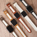 Apple watch - 真皮車縫包邊帆布蘋果錶帶_2