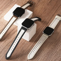 Apple watch - 真皮車縫包邊帆布蘋果錶帶_3
