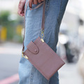 頭層牛皮│優雅知性手機包/隨身包 藕荷色