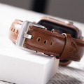 Apple watch - 【限定暖茶褐色】同色車線真皮蘋果錶帶_4