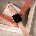Apple watch - 【夏日熱銷 淺灰x杏桃】車線真皮蘋果錶帶_6