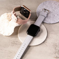 Apple watch - 【夏日熱銷 淺灰x杏桃】車線真皮蘋果錶帶_1