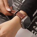 Apple watch - 質感方扣車線瘋馬真皮蘋果錶帶_6