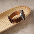 Apple watch - 質感方扣車線瘋馬真皮蘋果錶帶_5