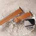 Apple watch - 質感方扣車線瘋馬真皮蘋果錶帶_8