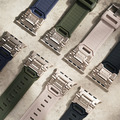 APPLE WATCH-防水拼接金屬矽膠錶帶_8