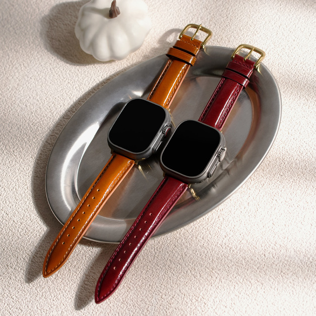 Apple Watch｜復古亮澤油蠟皮 真皮錶帶