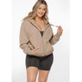 Lorna Jane-Fleece 拉鍊長版oversize內刷毛連帽外套❤-燕麥色-XS_2