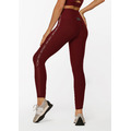 Lorna Jane-All in Excel 側拼網紗高腰9分運動緊身褲❤酒紅_3