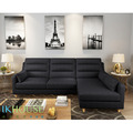 金閣｜L型貓抓皮沙發-墨黑色-L型沙發210cm_4
