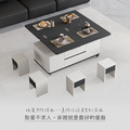 百變一桌四椅升降茶几-黑白色_9
