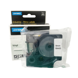 【台灣榮工-原廠品】  18443/9mm  聚酯纖維標籤  適用 DYMO RHino 4200 標籤機