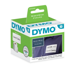 【台灣榮工-原廠品】DYMO S0722430 原廠標籤帶 白底黑字/54mmx101mm/220張