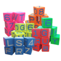 益智方塊8CM-字母型- 6入