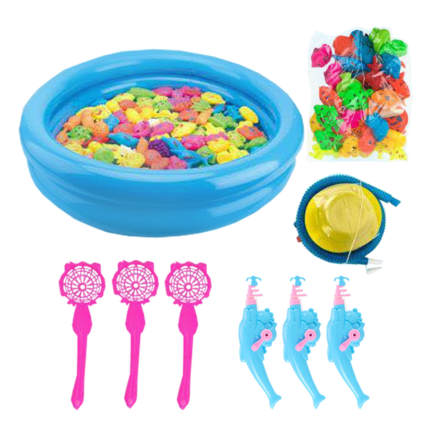 充氣魚池磁性釣竿套装組