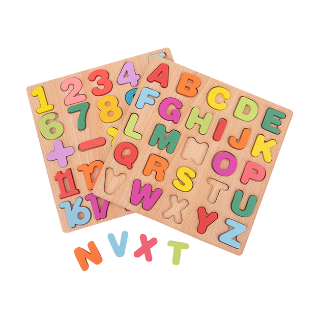 木製數字字母配對板